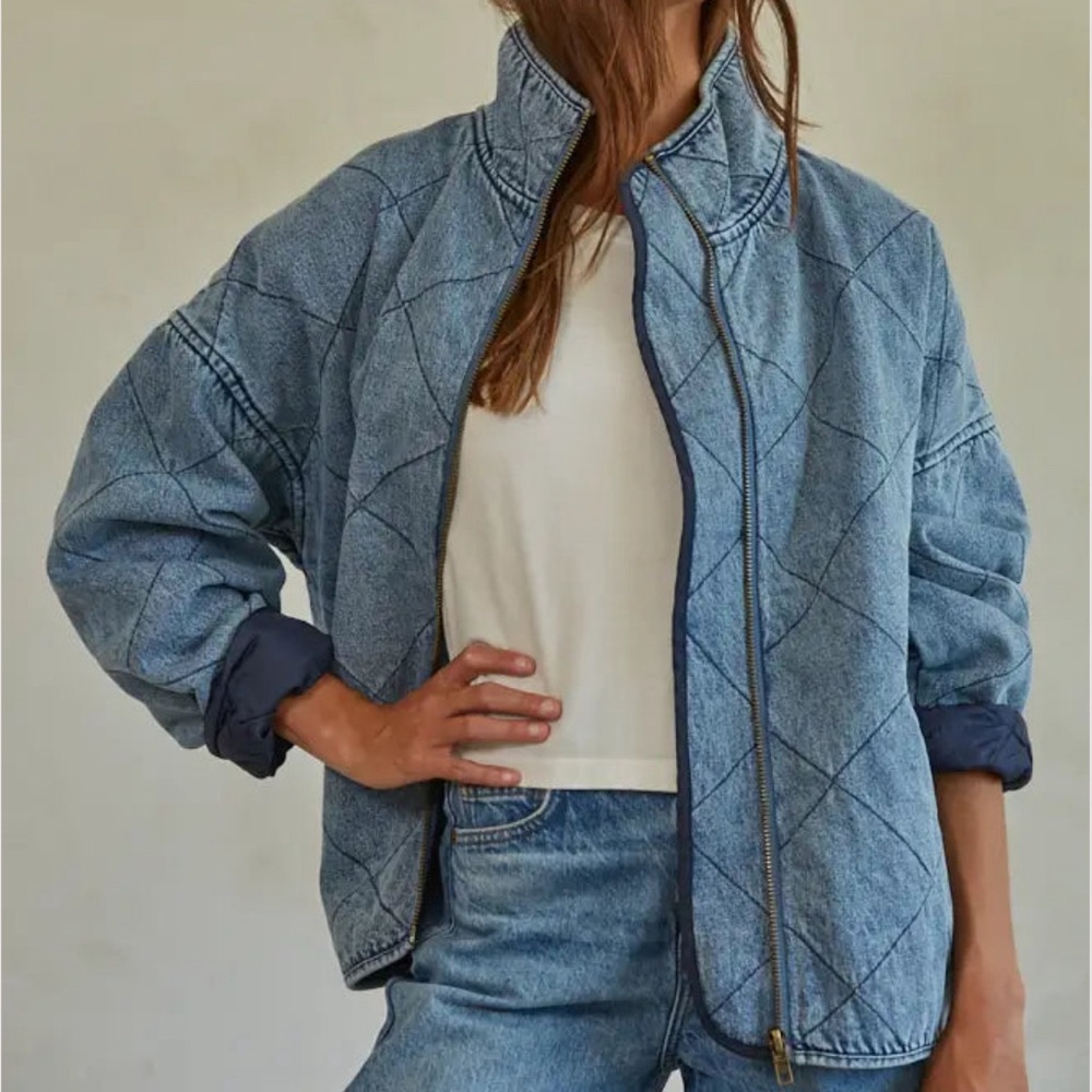 By Together Quilted Blue Jean Jacket